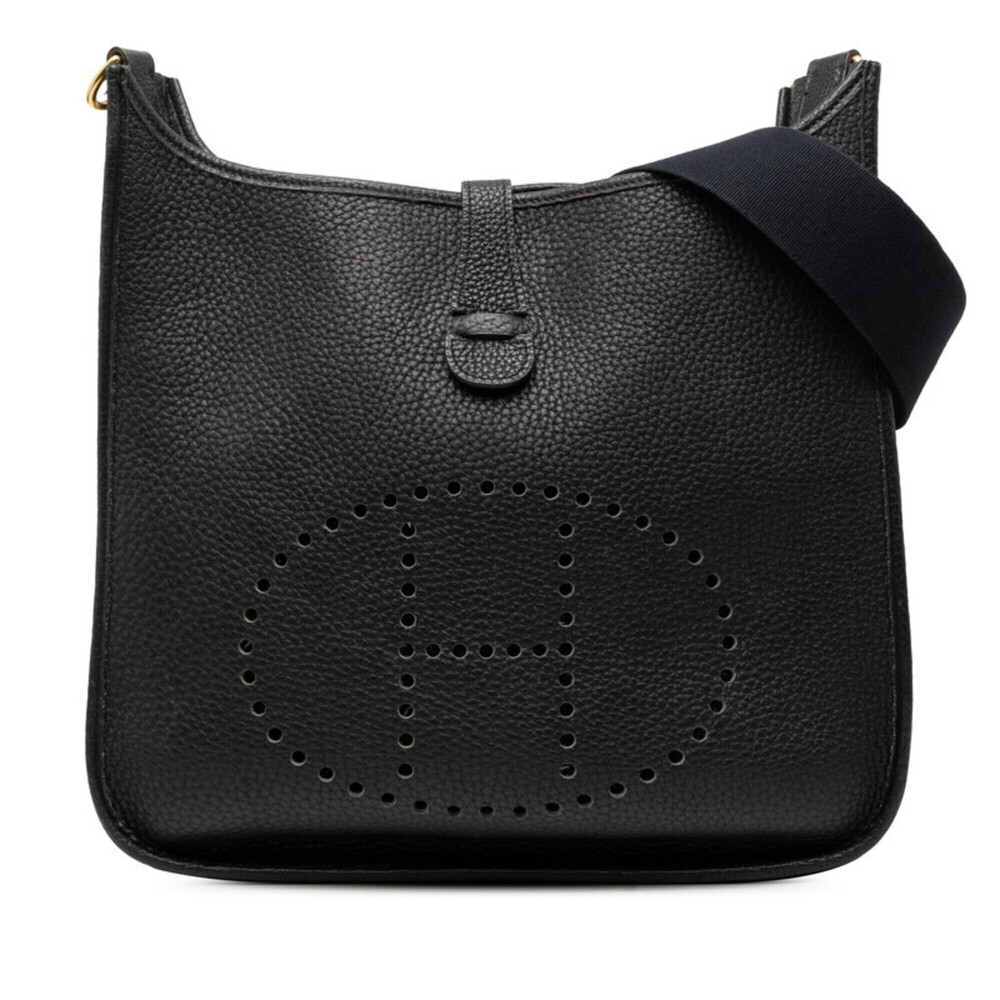 Hermes Evelyne GM Crossbody Shoulder Bag, Black, Taurillon Clemence Leather, ... - Picture 1 of 6
